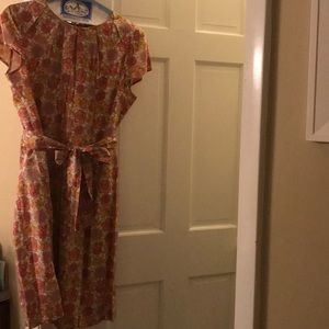 Brooks Brothers floral belted dress